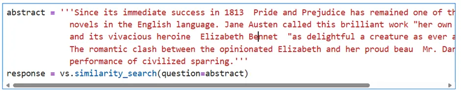 Teradata Enterprise Vector Store generating a similarity search based on the index